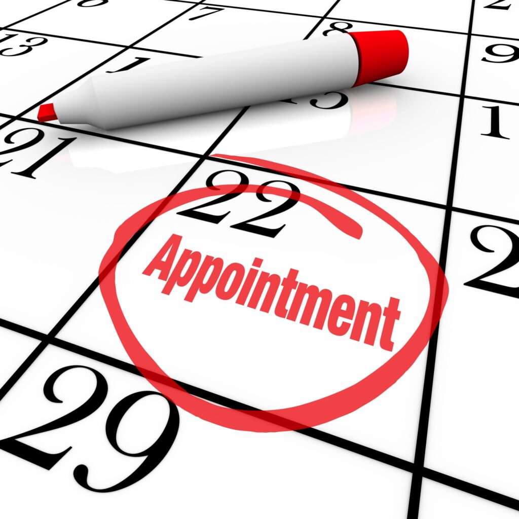 Dash appointment notification system calendar with red circle