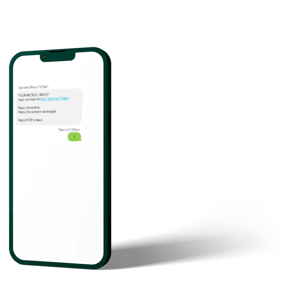 smartphone illustrating automated patient appointment reminder software