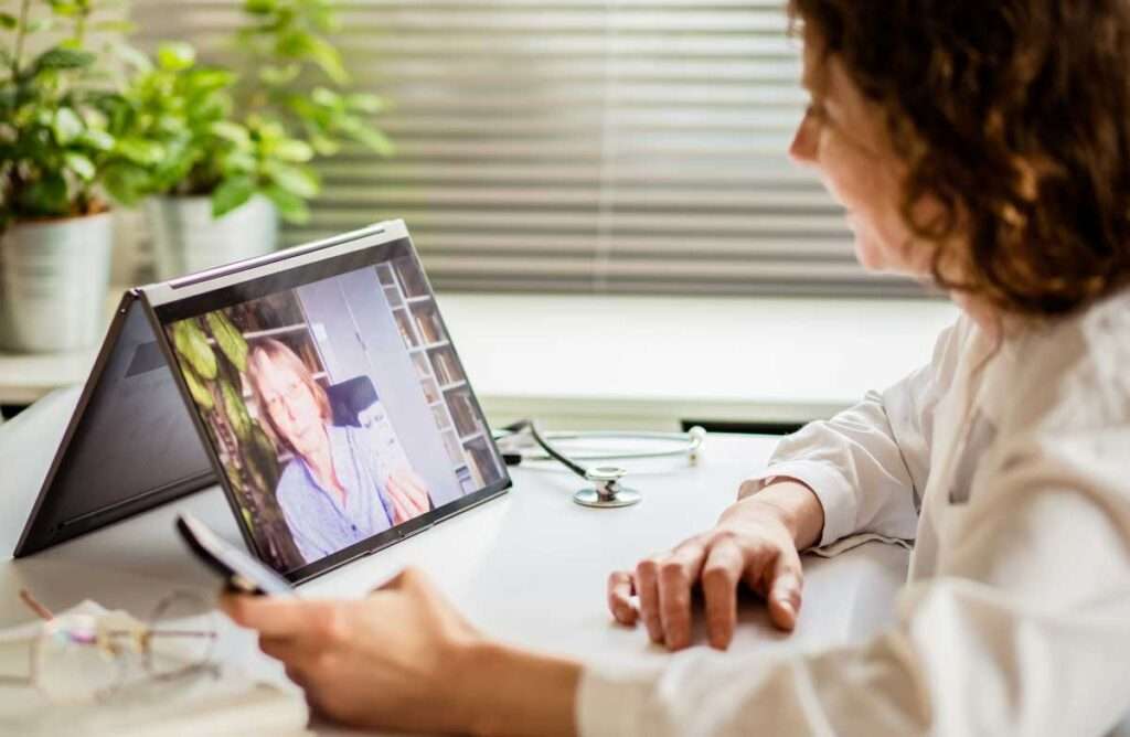 patient and provider using telehealth integrations