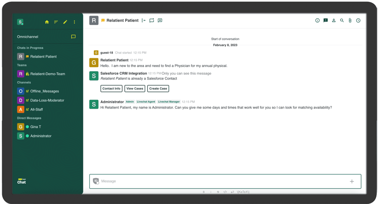 Dash engage by Relatient on mobile tablet screen