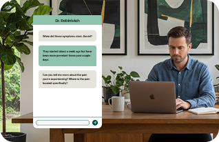 Man at laptop engaged in Dash AI Assisted Chat introduced in 2022