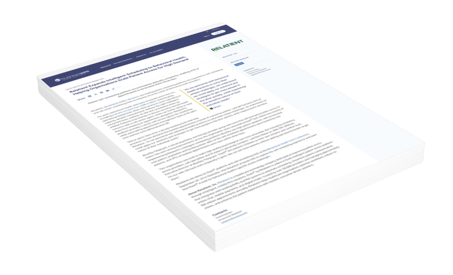 Behavioral Health Landing Page Press Release graphic